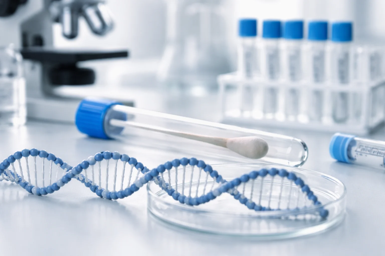 DNA testing sample collection kit with genetic analysis tools